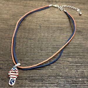 Vintage Avon Patriotic Flip Flop Pendant Necklace